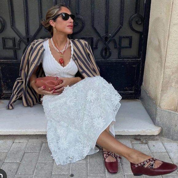 EMBROIDERED MIDI SKIRT ZW COLLECTION SIZE M - Picture 2 of 9